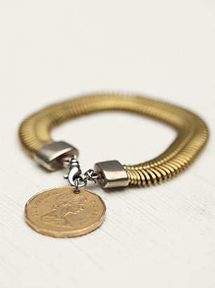 Free People Ax + Apple Spin And Coin Charm Bracelet