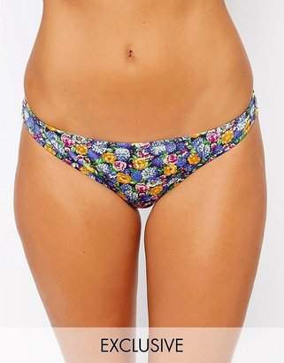 ASOS FULLER BUST Exclusive Cornflower Floral Brazilian Bikini Pant