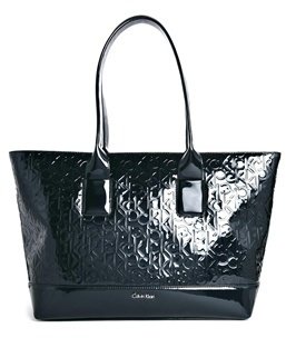 Calvin Klein Patent Embossed Tote Bag - Black