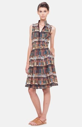 Akris Sleeveless Print Cotton Fit & Flare Dress