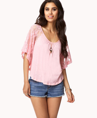 Forever 21 Lace Sleeves Top