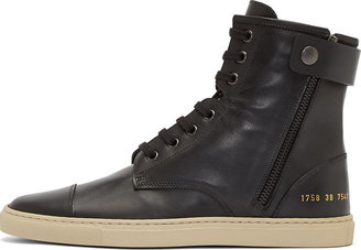 Common Projects Black Leather Training Boots