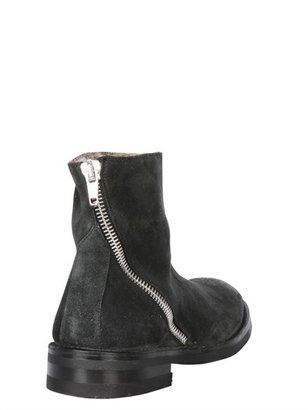 Leather Ankle Boots W/ Faux Fur Lining