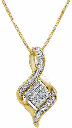 Fine Jewelry 1/10 CT. T.W. Diamond Cluster Pendant Necklace