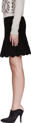 Alexander McQueen Black Chenille Diamond Quilted Mini Skirt