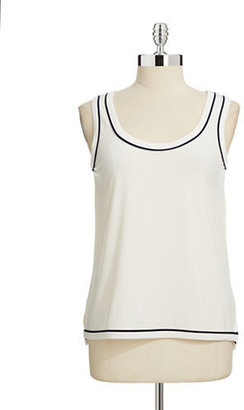 Anne Klein Piped Sleeveless Top -- X-Large