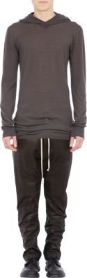 Rick Owens Long-Sleeve Hoodie Sweater