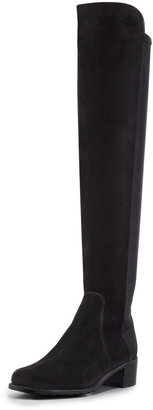 Stuart Weitzman Reserve Suede Stretch Over-the-Knee Boot, Black