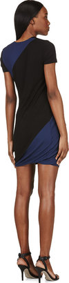 Calvin Klein Collection Black & Navy Angled Stripe Lena Dress