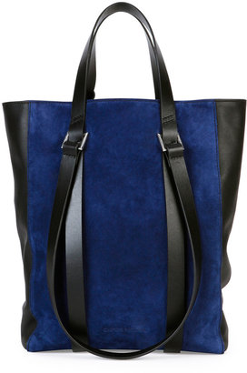 CNC Costume National Tokyo Suede Mini Shopper Tote Bag, Blue/Black