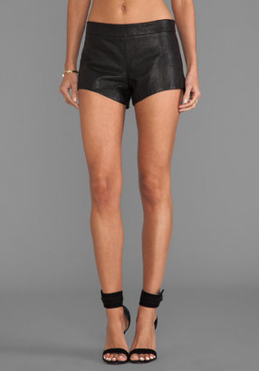 Mason by Michelle Mason Leather Front Shorts