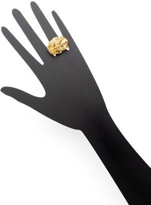 Kenneth Jay Lane Gold Bee & Crystal Flower Ring