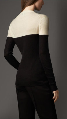 Burberry Colour Block Ribbed Cashmere Henley