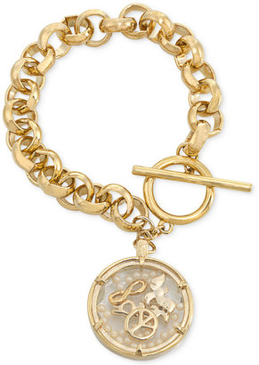 Carolee Gold-Tone Shaky Peace Charm Bracelet