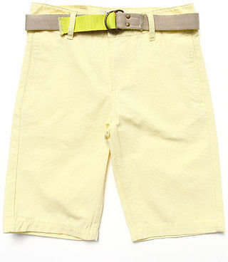 Levi's Boys Yellow Beach Comber Belted Flat Front Shorts (8-20)