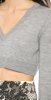 McQ Layered V Neck Cropped Top