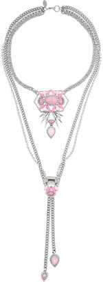 Elizabeth Cole Silver-tone crystal necklace