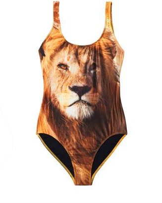 We Are Handsome The Mighty lion-print swimsuit