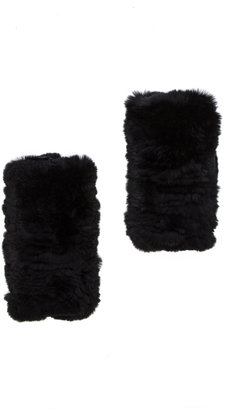 Diane von Furstenberg Rabbit Fur Gloves