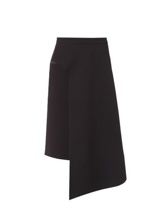 Balenciaga Asymmetric-panel crepe midi skirt