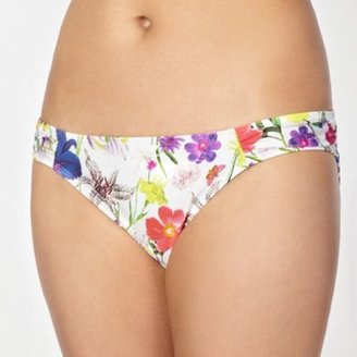 Reger by Janet Reger Designer white bright floral bikini bottoms
