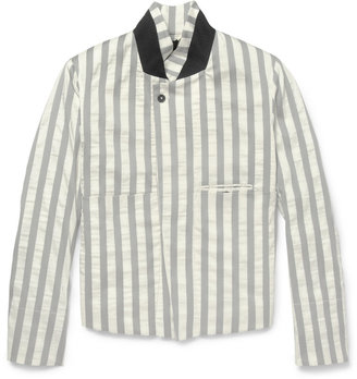 Ann Demeulemeester Slim-Fit Striped Cotton-Blend Jacket