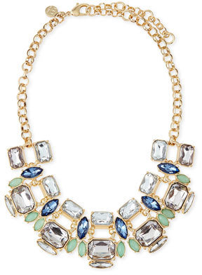 Lee Angel Large Mixed-Crystal Collar Necklace, Blue