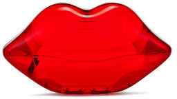 Lulu Guinness Clear Perspex Lips Clutch Red