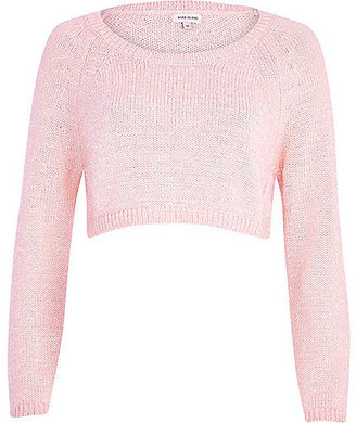 River Island Womens Light pink cropped sweater