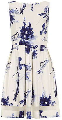 Dorothy Perkins Blue and Ivory Fit and Flare --
