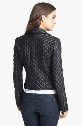 BCBGeneration Quilted Faux Leather Moto Jacket