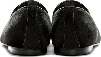 Miharayasuhiro Black Calf-Hair Embellished Loafers