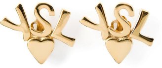 Saint Laurent Vintage logo earrings