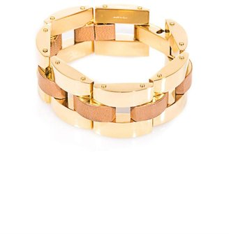 Chloé Gourmette gold chain and leather bracelet