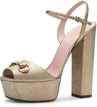 Gucci Claudie Iridescent Platform Sandal