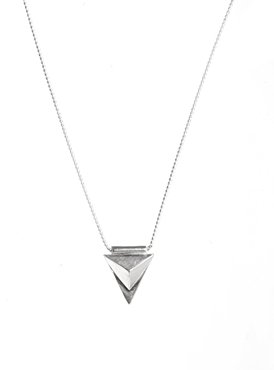 Pilgrim Silver Plated Triangle Necklace - silver