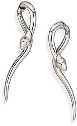Grey Diamond & Sterling Silver Boa Snake Earrings