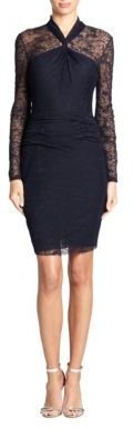 Kay Unger Twist-Front Burnout Jersey Dress