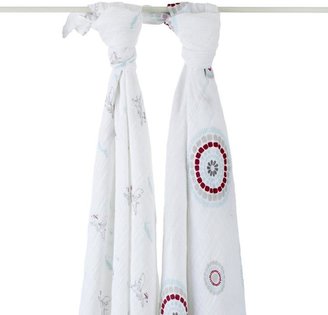 Aden Anais Aden and Anais Liam the Brave Flying Dog Medallion Swaddle 2 Pack
