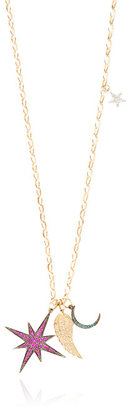 Sydney Evan Starburst, Wing, Moon, And Star Charm Necklace Gold