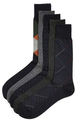 Cole Haan 'Overlapping Raker' Socks (Assorted 5-Pack)