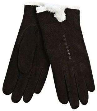 Isotoner Chocolate suede cuff gloves