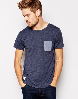 Esprit T-Shirt With Contrast Chambray Pocket