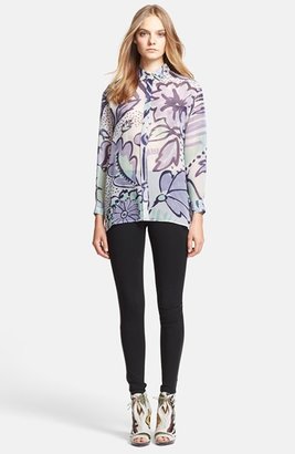 Burberry Hand Painted Floral Blouse
