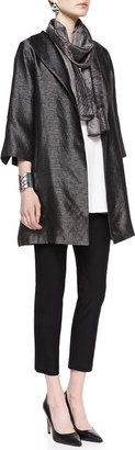 Eileen Fisher High-Collar Textured Jacket, Petite