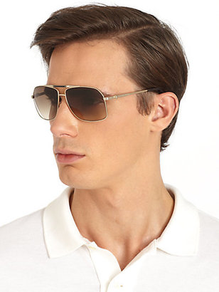 Alexander McQueen Metal Navigator Sunglasses