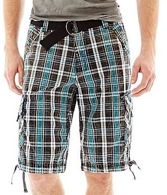 JCPenney Chalc Plaid Cargo Shorts