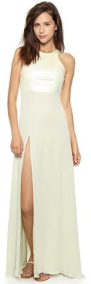 Mason by Michelle Mason Leather Racer Bodice Gown