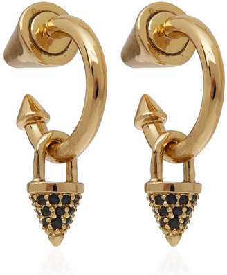 Eddie Borgo Gold-Plated Pave Cone Charm Earrings with Crystals