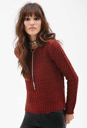 Forever 21 Open Knit Crew Neck Sweater